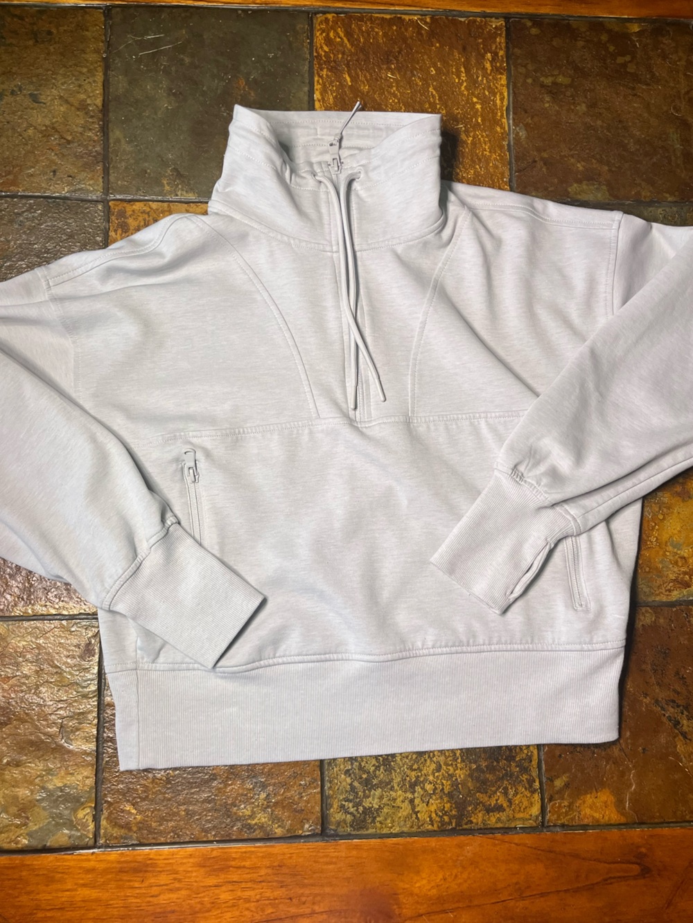 Old Navy Active Women's Light Gray Quarter-Zip Pullover-Large
